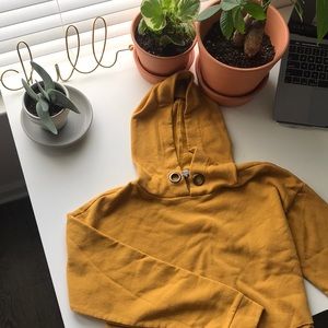 Charlotte russe yellow mustard hoodie
